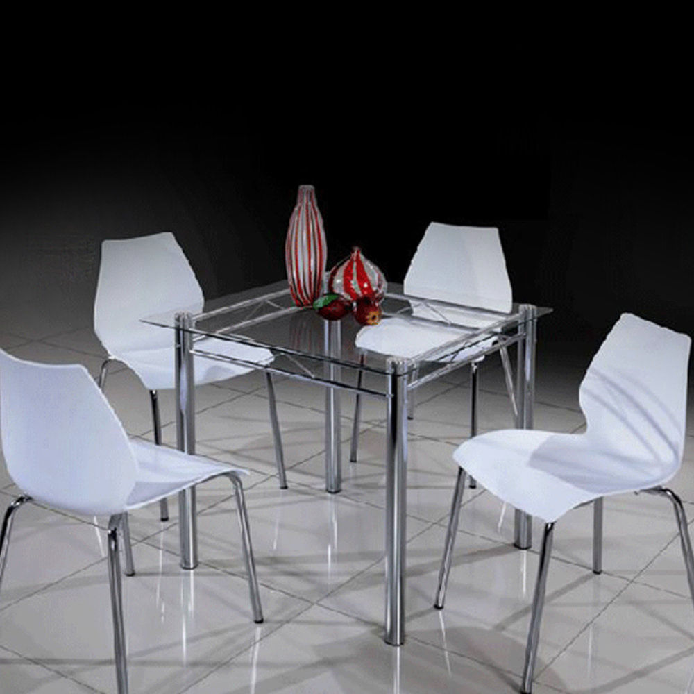 Mesa 4 Lugares Turmalina 80cm 4 Cadeiras Brancas Sonoshowmoveis Mesa 4 Lugares Turmalina 80cm 4 Cadeiras Brancas Sonoshowmoveis