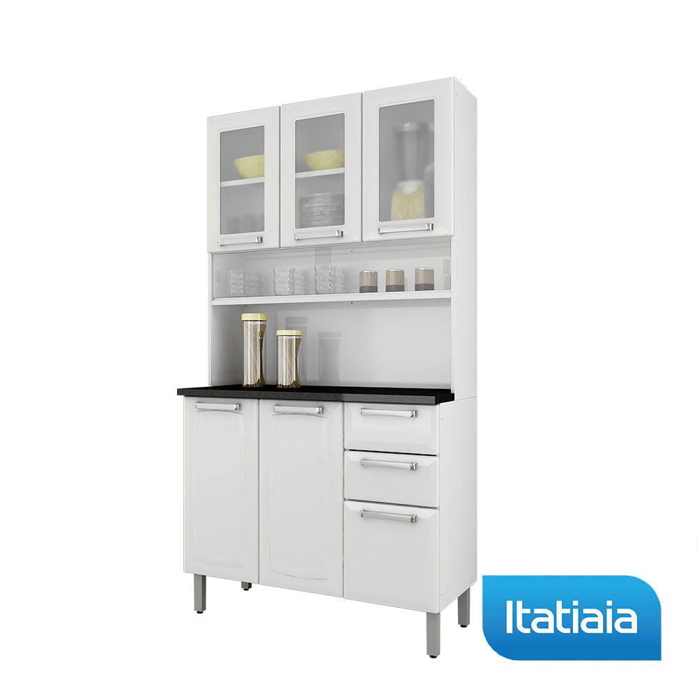 Cozinha Compacta Regina Largura 105 Cm Porta De Vidro Branco Cozinha Compacta Regina Largura 105 Cm Porta De Vidro Branco