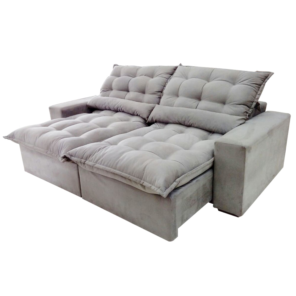 Sofá São Paulo 3 lugares Retrátil e Reclinável Capuccino 250 cm sonoshowmoveis