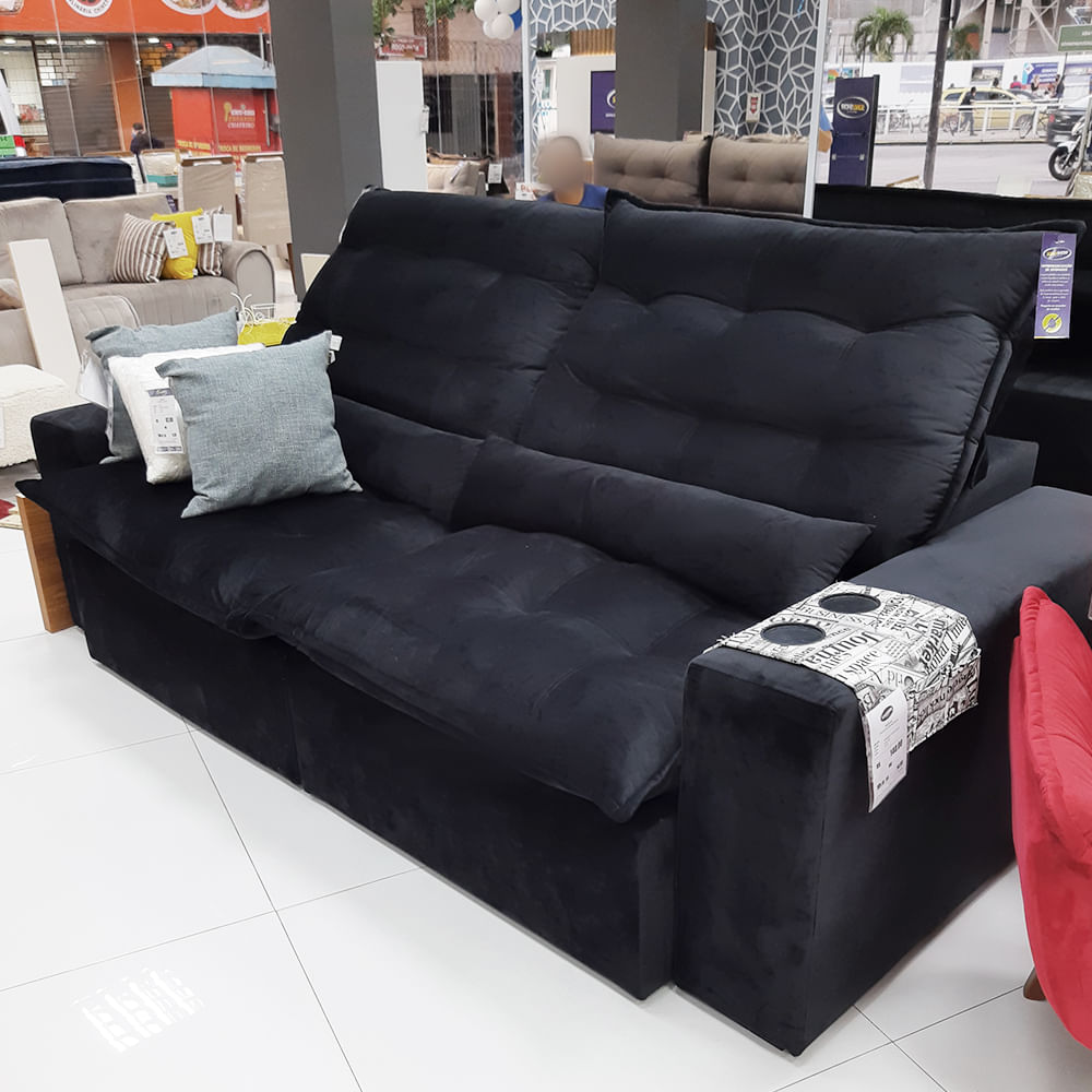 Sofá São Paulo Retrátil e Reclinável Jolie Preto 210cm catalogo da Sono show